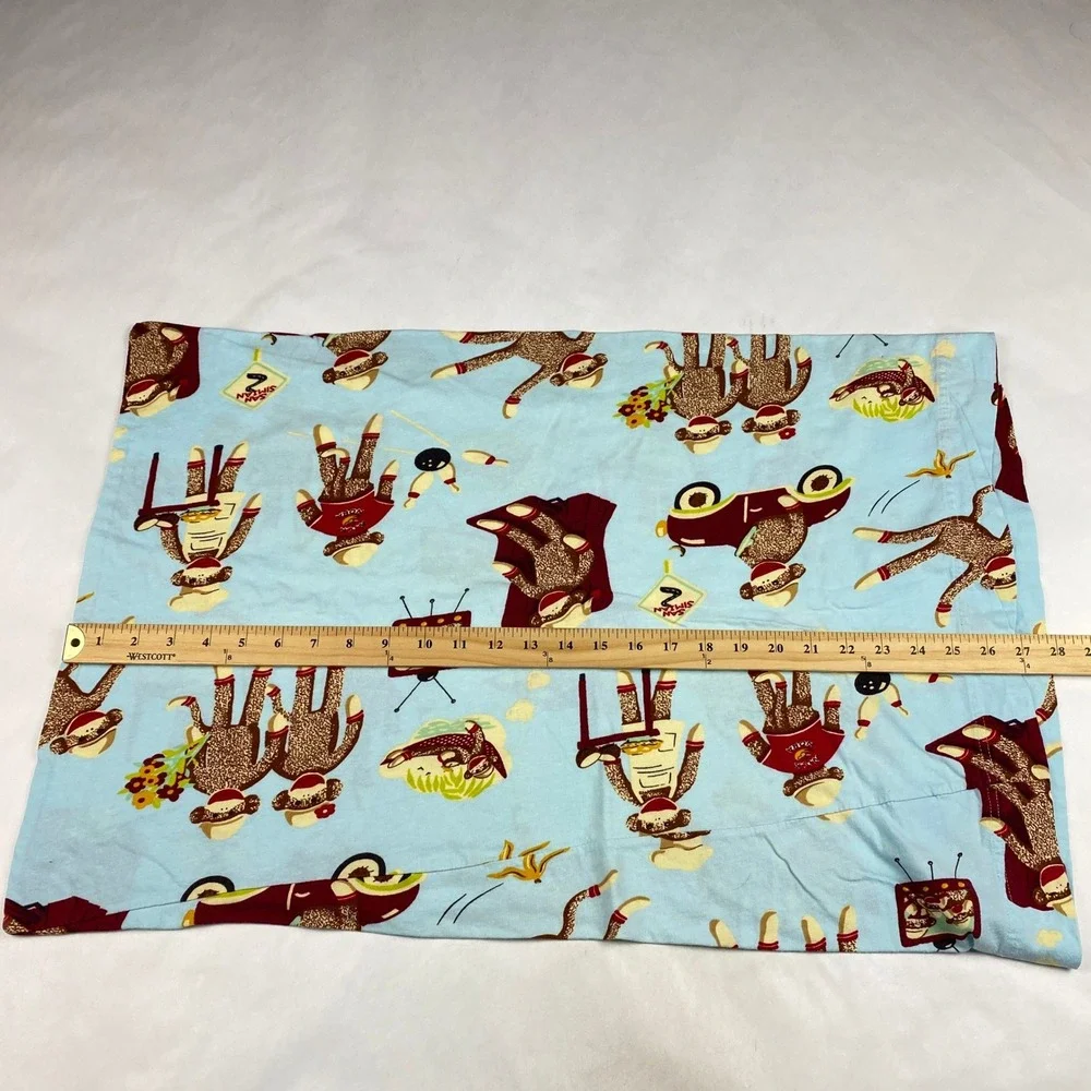 Nick & Nora Flannel Monkey Sock Pillowcase